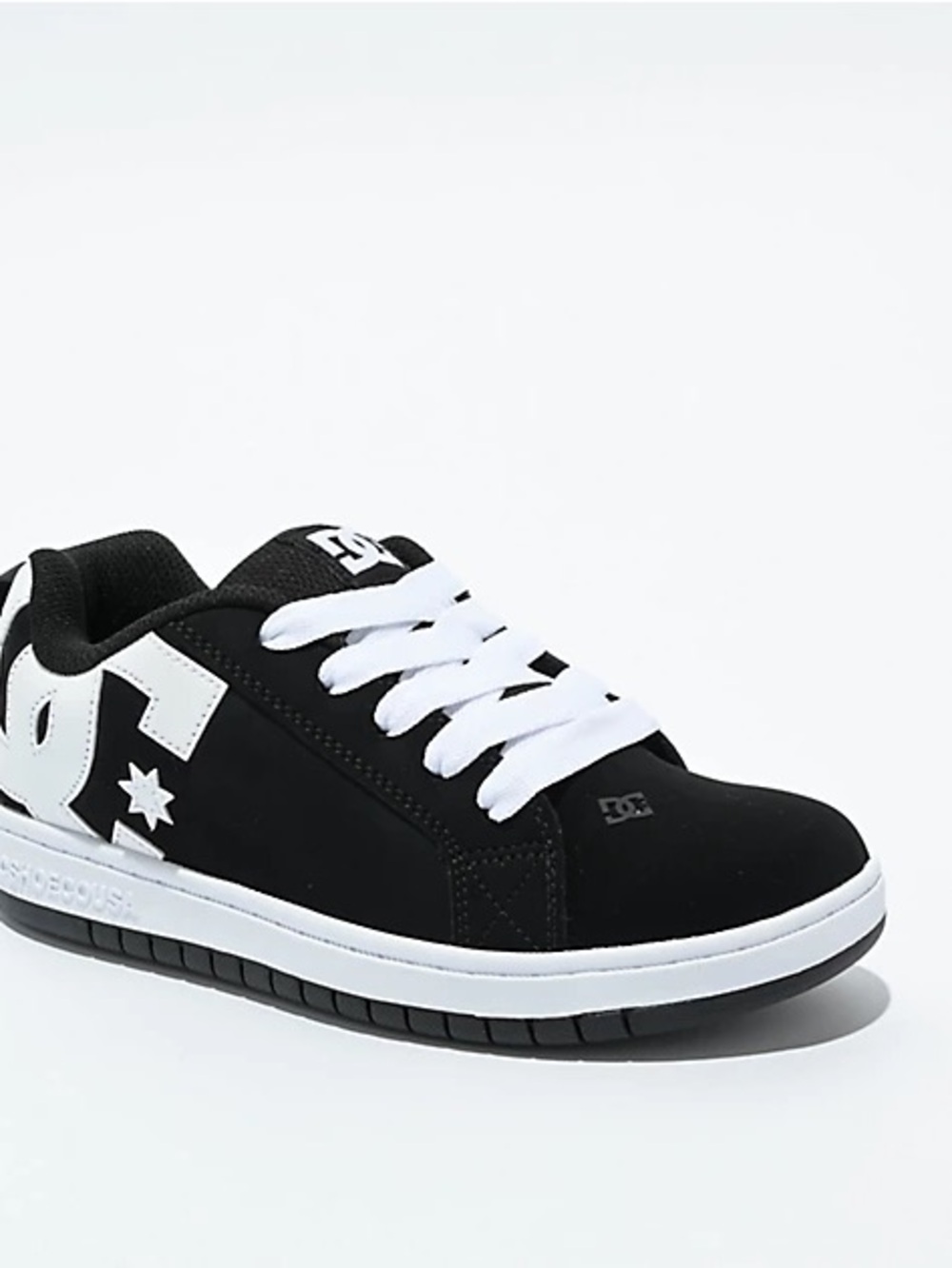 BRAND NEW boy girl youth dc DC court graffik black white skate shoes size 4Y